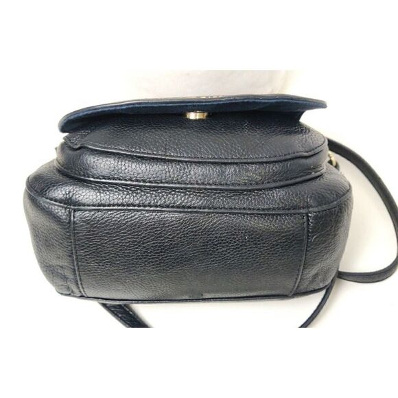 VTG TOMMY HILFIGER BLUE GENUINE LEATHER MESSENGER SHOULDER BAG X-BODY HANDBAG - Picture 6 of 12